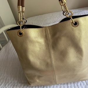 Tommy Hilfiger Gold Leather Tote Bag